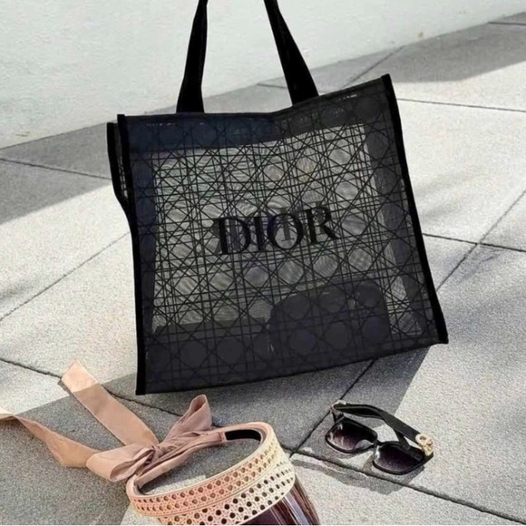 Dior Black Mesh Tote Bag - Picture 1 of 8